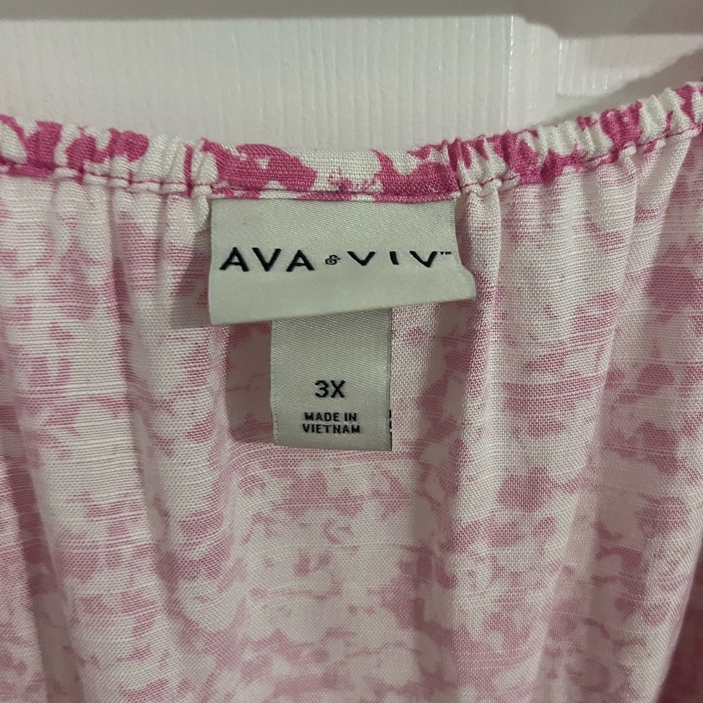 Ava & Viv Pink Floral Midi Dress - Picture 2 of 5